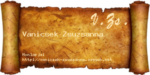 Vanicsek Zsuzsanna névjegykártya